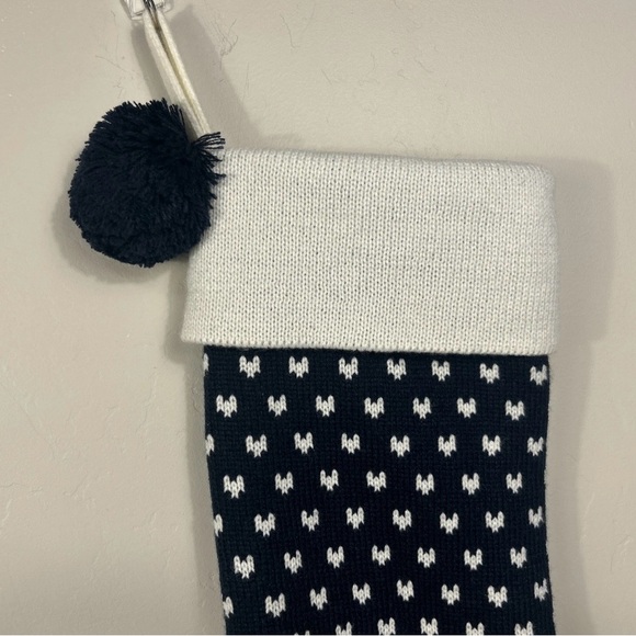 L.L. Bean Navy and Cream Holiday Stocking - Picture 2 of 7